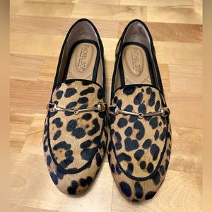 NWT Rachel Zoe leopard loafers, genuine leather and cow hide size 7.5